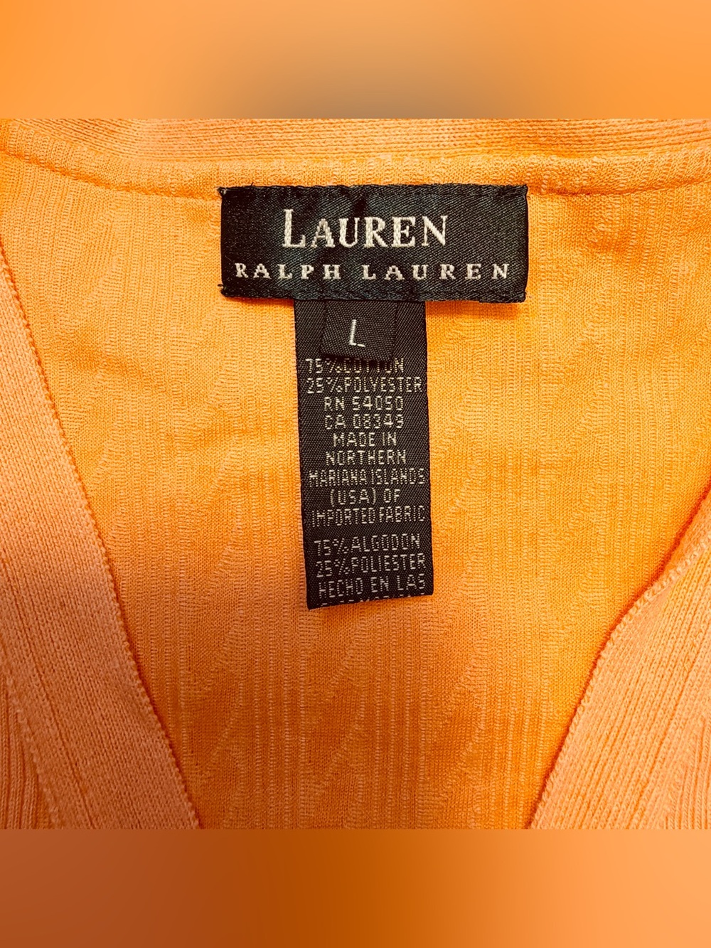 Lauren Ralph Lauren Women's Cable Knit 3/4 Sleeve V-Neck Cardigan Top Size Large - Picture 4 of 7